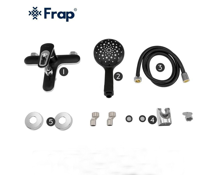 Cмеситель для ванны однорычажный с коротким изливом FRAP черный латунь F3249-6 - изображение 2