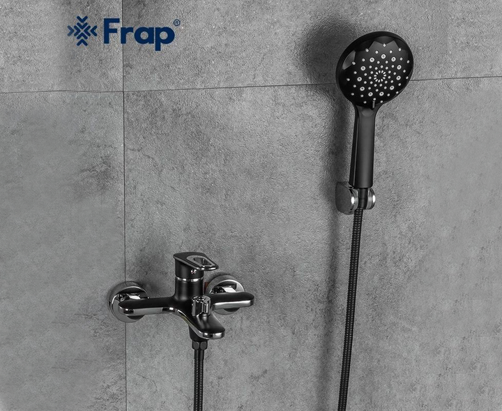 Cмеситель для ванны однорычажный с коротким изливом FRAP черный латунь F3249-6 - изображение 5