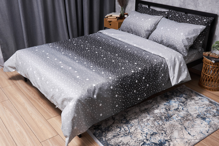 Акція на Комплект постільної білизни Moon&Star Полуторний Євро 160x220 см наволочки 2х40х60 см Starry Night Мікросатин (MS-820005130) від Rozetka