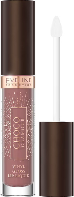 Акція на Вінілова рідка помада Eveline Choco Glamour Vinyl Gloss Lip Liquid 03 Toffee Chocolate 4.5 мл від Rozetka