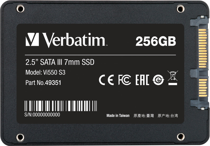 SSD dysk Verbatim VI550 S3 256GB 2.5" SATA III Black - obraz 2