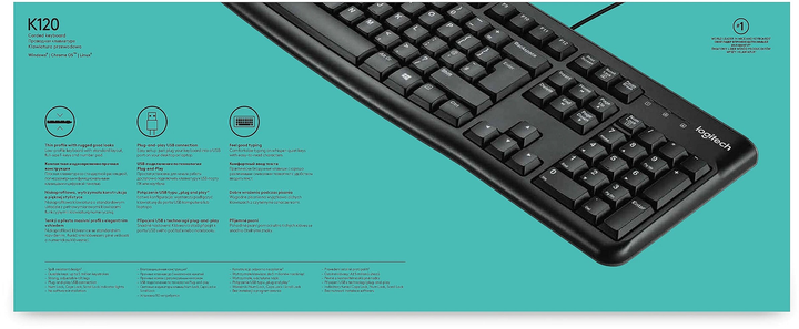 Клавіатура дротова Logitech K120 USB Black (920-002509) - зображення 4