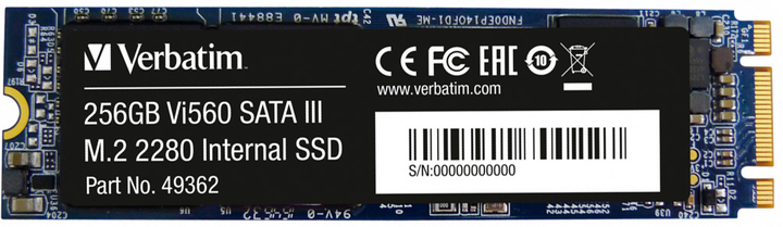 SSD dysk Verbatim VI560 S3 256GB M.2 2280 SATAIII 3D NAND TLC - obraz 1