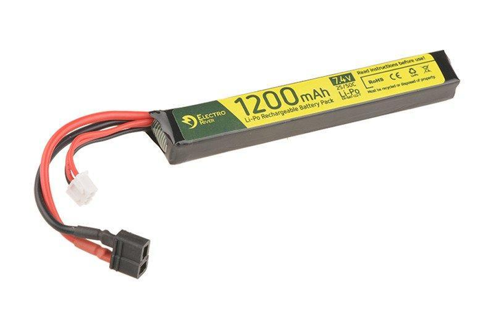 Акумулятор LiPo 7,4 V 1200mAh 25/50C T-connect (DEANS) [ElectroRiver] - зображення 1