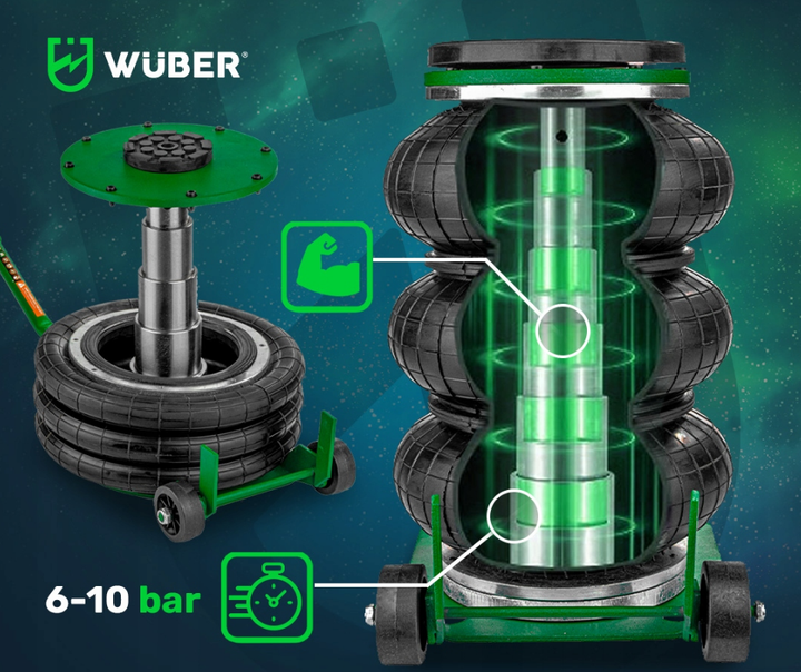 Професійний пневмодомкрат Wuber 6т - зображення 3