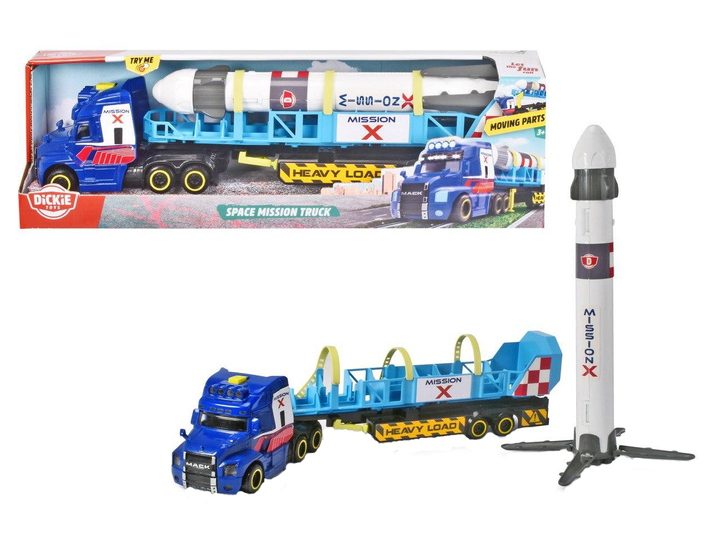 Ciężarówka Dickie Toys "Space Mission" z przyczepą, z efektami dźwiękowymi i świetlnymi 41 cm (SBA203747010) - obraz 1
