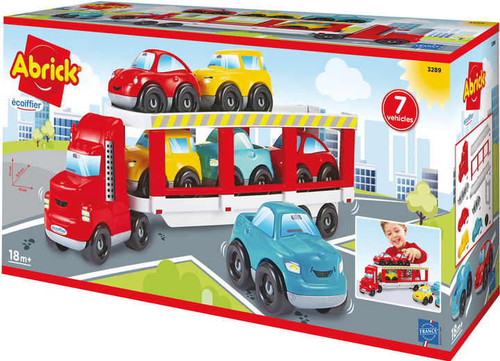 Klocki konstrukcyjne Ecoiffier Truck z 6 samochodami (ECF7600003289) - obraz 3