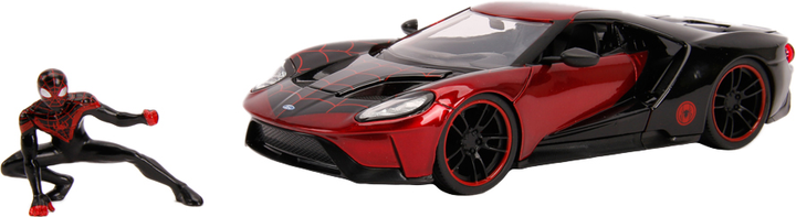 Metalowy samochód Jada Marvel Spider-Man Ford GT (2017) + figurka Miles Morales 1:24 (SBA253225008) - obraz 1