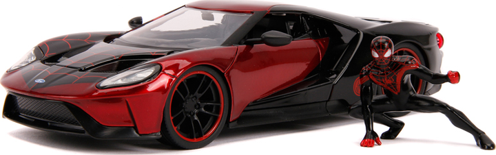 Metalowy samochód Jada Marvel Spider-Man Ford GT (2017) + figurka Miles Morales 1:24 (SBA253225008) - obraz 2