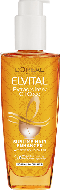 Олія для волосся L'Oreal Paris Elvital Extraordinary Oil Coconut Sublime Hair Enhancer Oil 100 мл (3600523494019) - зображення 1