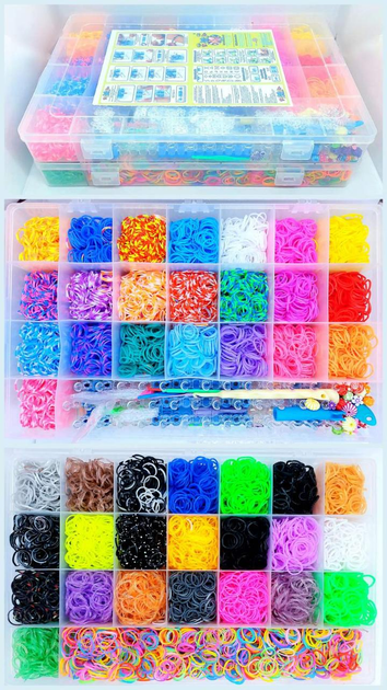 10000 Набор плетение браслетов из резинок Rainbow Loom Bands