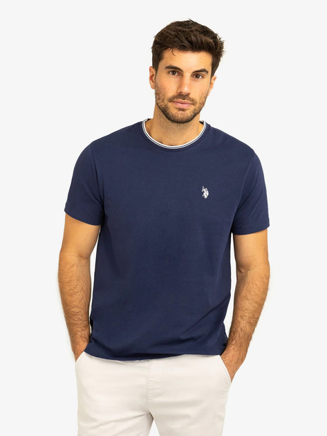 Акція на Футболка бавовняна чоловіча U.S. Polo Assn 11A799-0400A(CLASSIC NAVY) L Темно-синя від Rozetka