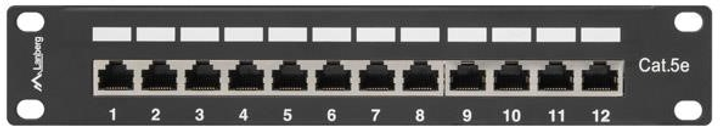 Patch panel Lanberg 12 port 1U 10" kat.5e ekranowany Black (PPF5-9012-B) - obraz 2