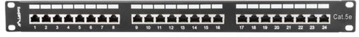 Патч-панель Lanberg 24 port 1U kat.5e екранований Black (PPS5-1024-B) - зображення 2