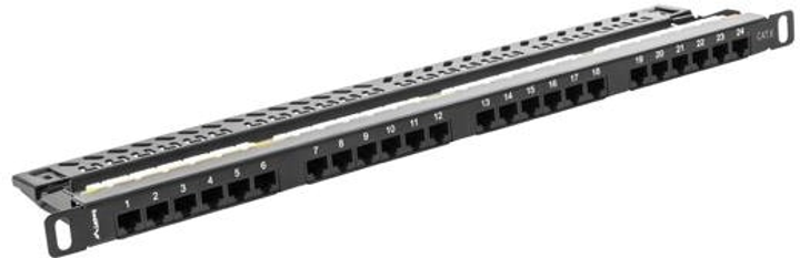 Патч-панель anberg 24 port 0.5U kat.6 Black (PPU6-0024-B) - зображення 4