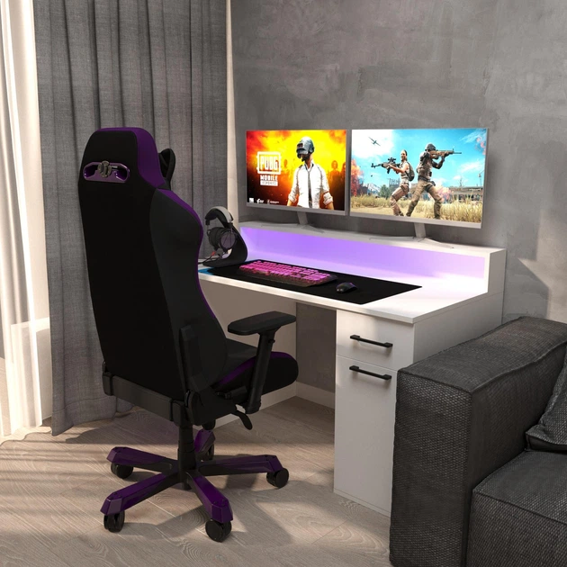 Компьютерный стол Комбо 1350х600х710/860 мм Белый Plus (SKRZ1000-015) - Фото 3 Компьютерный стол Комбо 1350х600х710/860 мм Белый Plus (SKRZ1000-015) - изображение 3