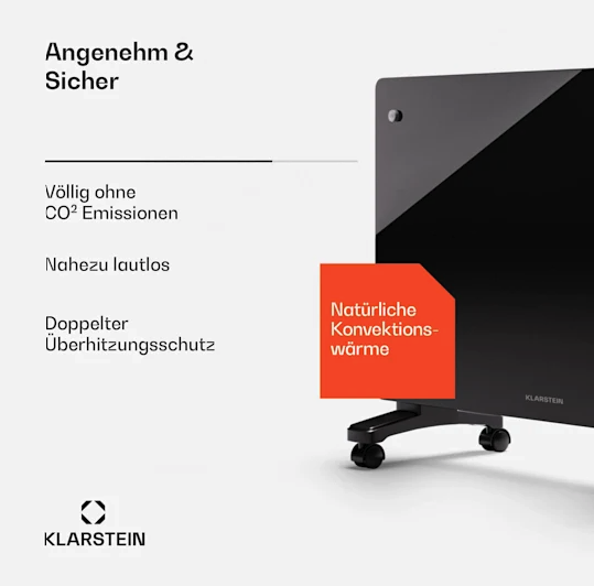 Изогнутый конвекционный обогреватель Klarstein Bornholm Smart 1500, 1500 Вт, 50 °C, 30 м² - изображение 5