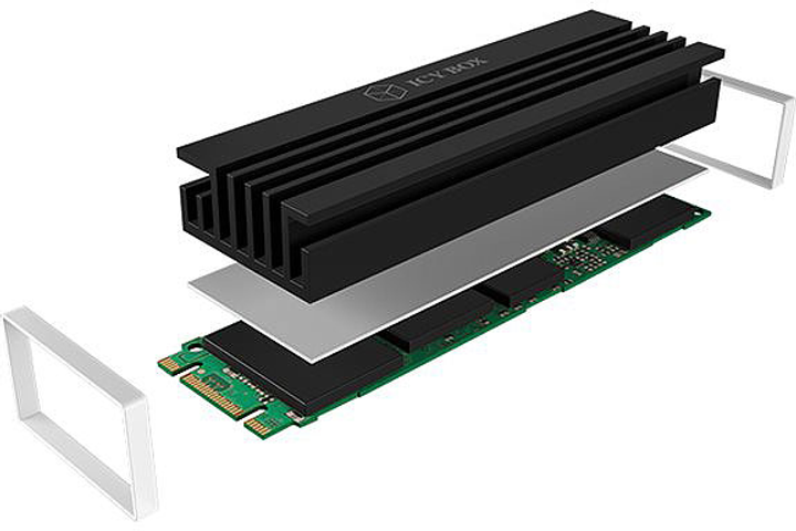 Radiator Icy Box RaidSonic dla M.2 2280 SSD Black (IB-M2HS-70) - obraz 3