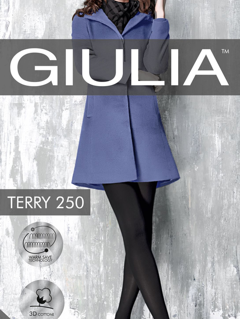 Колготы 250 Den женские теплые хлопковые махровые Giulia Terry 4 р Черные (4823102946948) 