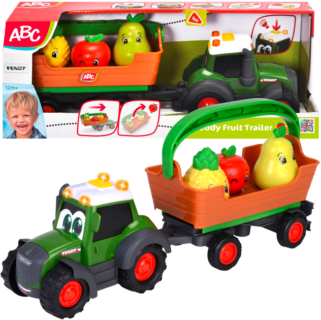 Трактор ABC Freddy Fruit Trailer із причепом і фігурками 30 см (4006333086755) - зображення 1