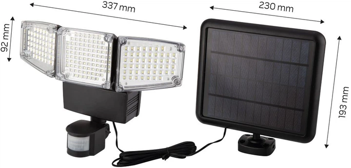 Lampka solarna NEO Tools naścienna potrójna 1000 lm 99-089 (5907558465860) - obraz 6