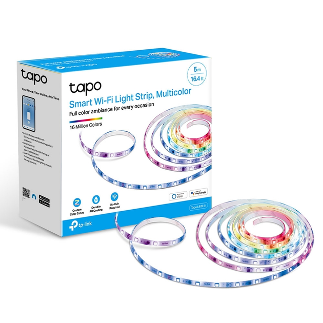 Розумна різнокольорова LED-стрічка Wi-Fi TP-Link Tapo L920-5 з блоком живлення 5 м - зображення 3