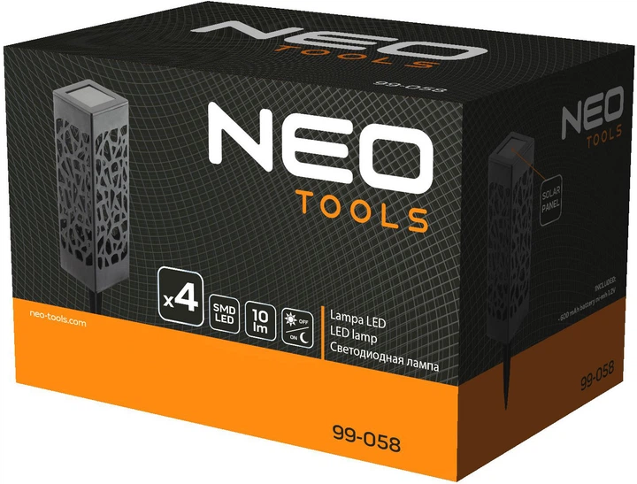 Lampa ogrodowa NEO Tools SMD na bateriach słonecznych 4 szt. 99-058 (5907558452556) - obraz 8
