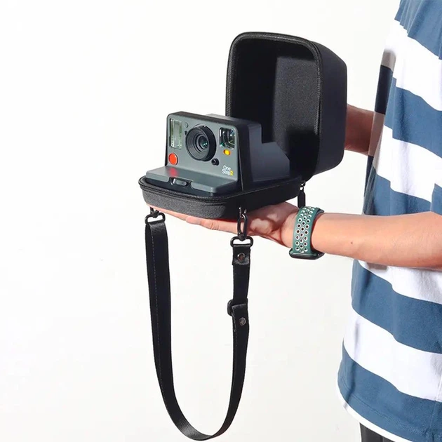 Чохол для фотоапарата Polaroid One Step 2 / NOW, захисна сумка-футляр / кейс / органайзер для зберігання + ремінець, чорний (83125869) - зображення 6