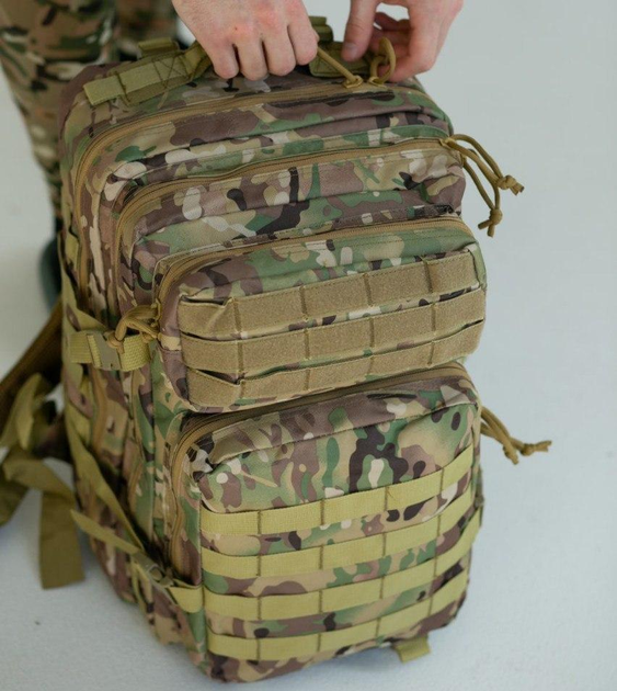 Тактический штурмовой рюкзак 45л мультикам четыре отдела - изображение 2