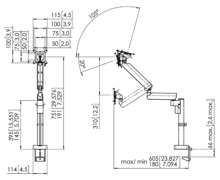 кріплення Vogels Momo 4137 Monitor Mount Motion+ Black (6982287