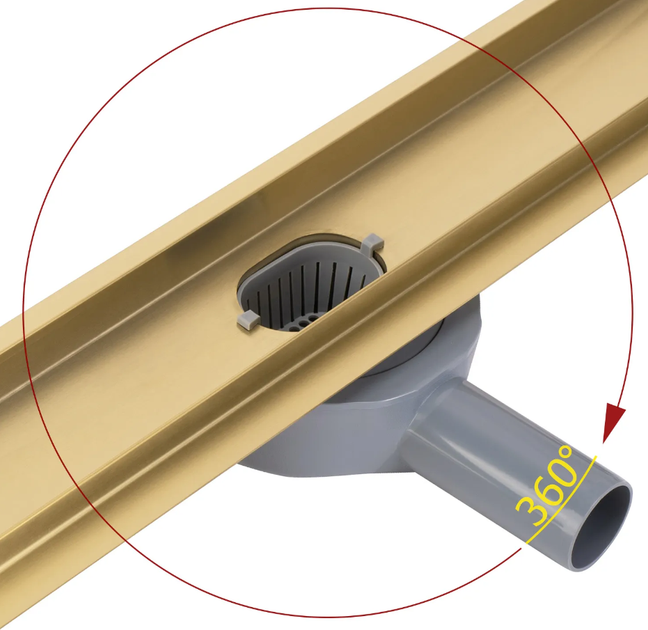 Трап для душу Rea Neox 90 Pro brushed gold 2в1 REA-G2704 - Фото 2 Трап для душу Rea Neox 90 Pro brushed gold 2в1 REA-G2704 - зображення 2