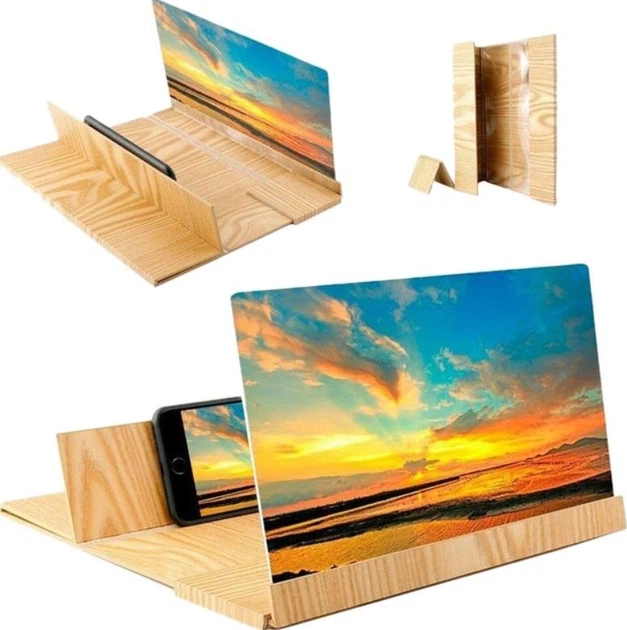 3D-увеличитель экрана телефона Enlarged Screen Magnifier (Светлое дерево) - дисплей для смартфона портативный увеличитель 3D - изображение 2