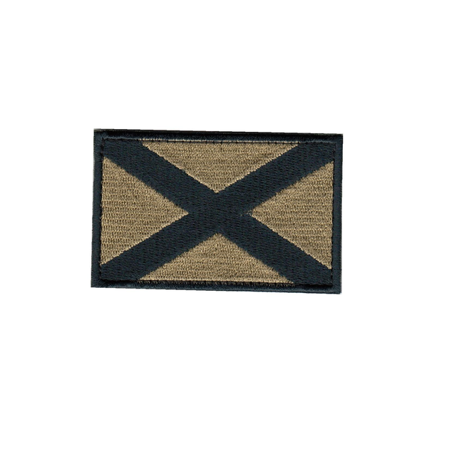Шеврон патч на липучке Флаг Шотландии, на кепку, на фоне койота, 5*8см. - изображение 1