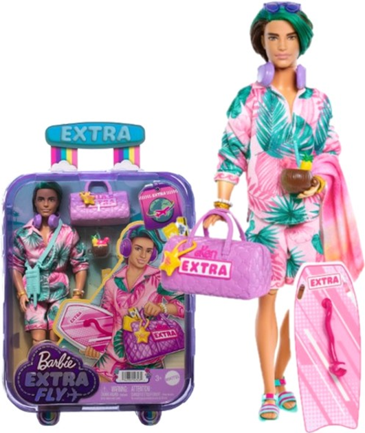 Lalka z akcesoriami Mattel Barbie Extra Ken Beach 30 cm (0194735147434) - obraz 1