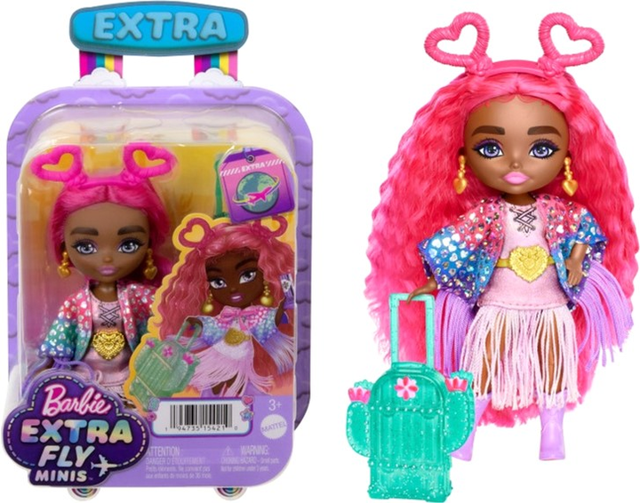 Mini-lalka Mattel Barbie Extra Fly Minis Hippie 14 cm (0194735154210) - obraz 1