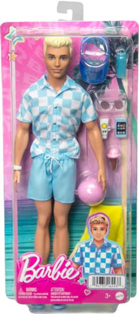 Lalka Mattel Blonde Ken Doll With Swim Trunks And Beach-themed Accessories (0194735162437) - obraz 1