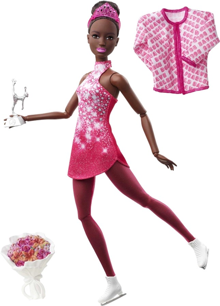 Lalka z akcesoriami Mattel Barbie Figure Skater for Winter Sports 30 cm (0194735015641) - obraz 2