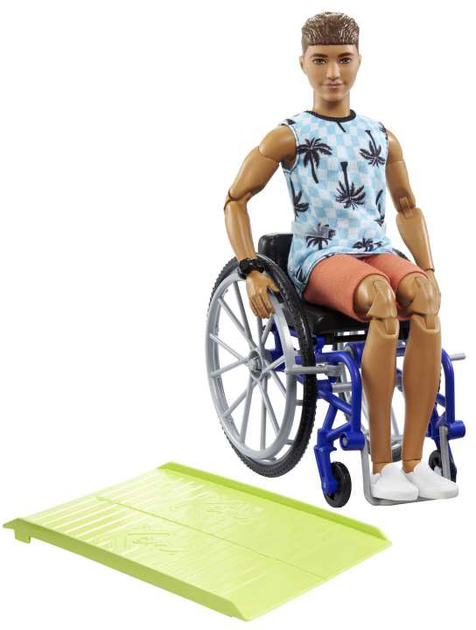 Lalka Barbie Ken Doll With Wheelchair & Ramp, Barbie Fashionistas, Brunette (HJT59) - obraz 1