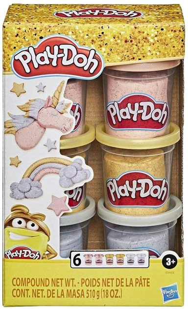 Набір для ліплення Play-Doh Gold Collection Metallics Compound 6 шт (5010993726943) - зображення 1