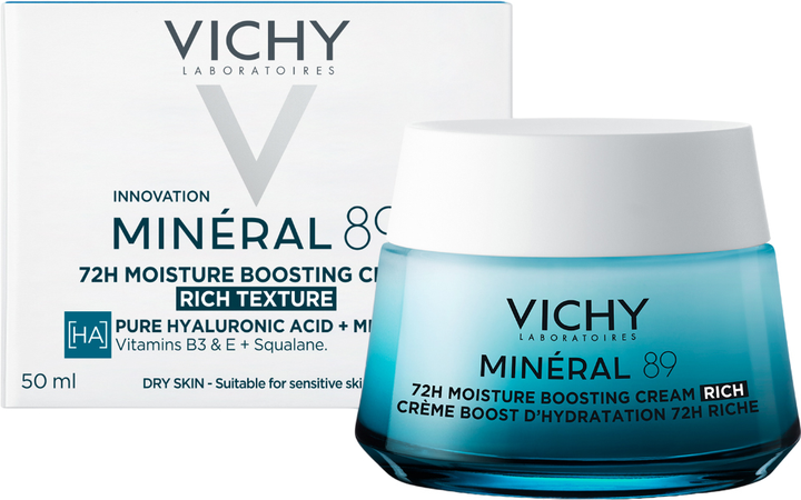 Крем для обличчя Vichy Mineral 89 72H Moisture Boosting Rich 50 мл (3337875839501) - зображення 3