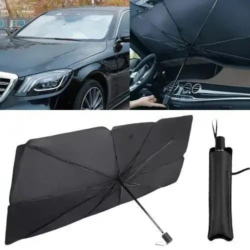 Автомобильный солнцезащитный зонт на лобовое стекло Car Umbrellas с чехлом Черный - Фото 4 Автомобильный солнцезащитный зонт на лобовое стекло Car Umbrellas с чехлом Черный - изображение 4