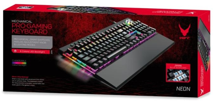 Klawiatura przewodowa VARR Neon RGB USB Black (VMKB98) - obraz 4
