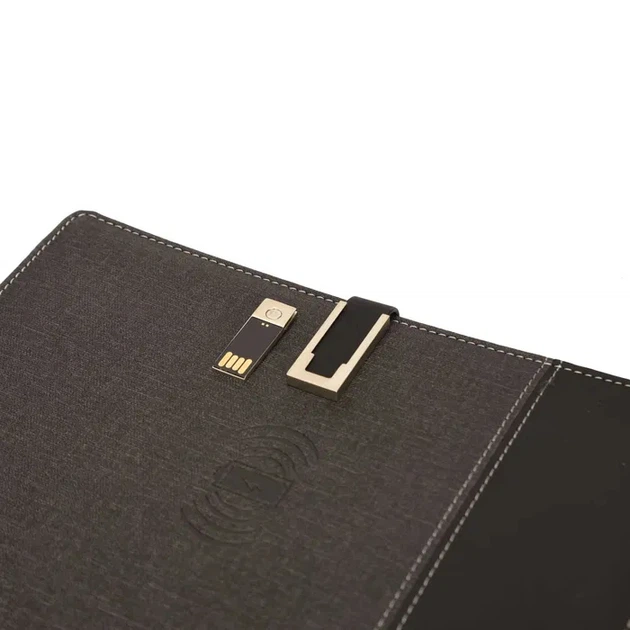 Бізнес-блокнот з бездротовою зарядкою A5 USB-накопичувач 16 Гб Сірий - зображення 5