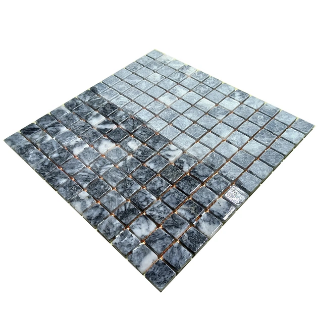 Тёмно-серая мозаика из мрамора матовая МКР-2СВ (23x23) - изображение 4