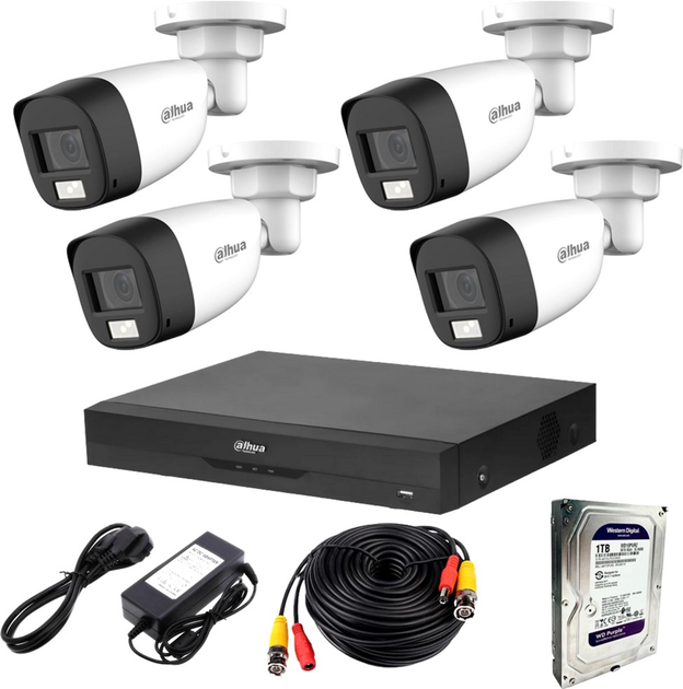 Комплект видеонаблюдения Dahua HDCVI-4W 2K KIT + HDD1000 – купить ...