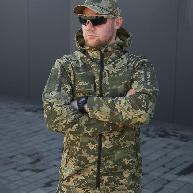 Мужская Летняя Куртка Грета с капюшоном и липучками под шевроны пиксель размер S - изображение 2