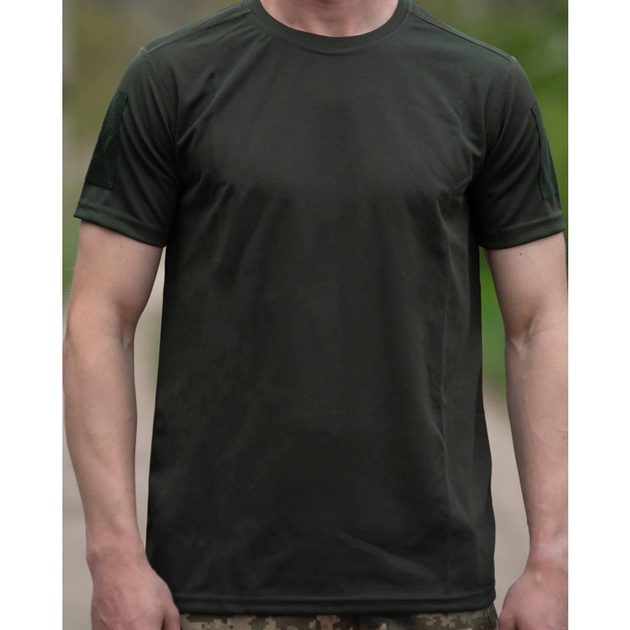 Мужская футболка R&M Coolmax с липучками для шевронов олива размер S - изображение 2