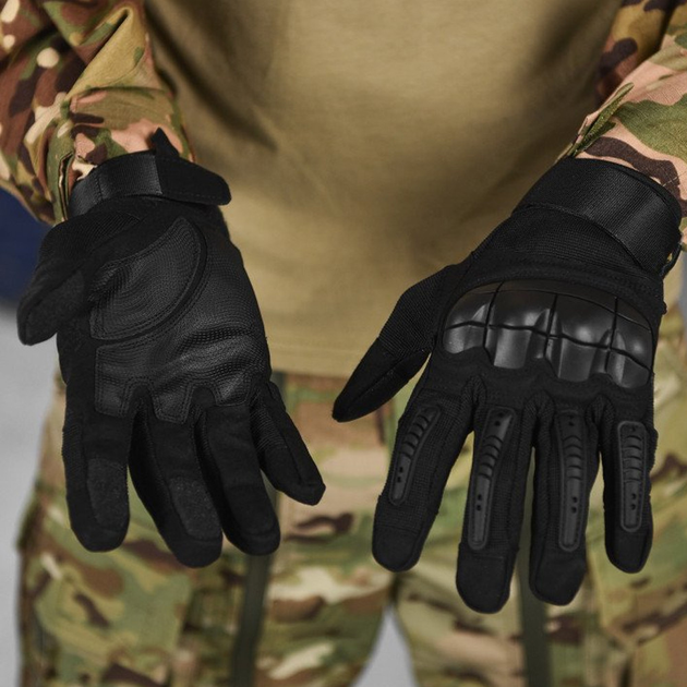 Сенсорные перчатки с резиновыми защитными накладками черные размер XL - изображение 2