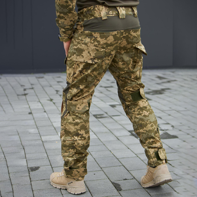 Мужские штаны рип-стоп с наколенниками и вставками FLEX пиксель размер S - изображение 2