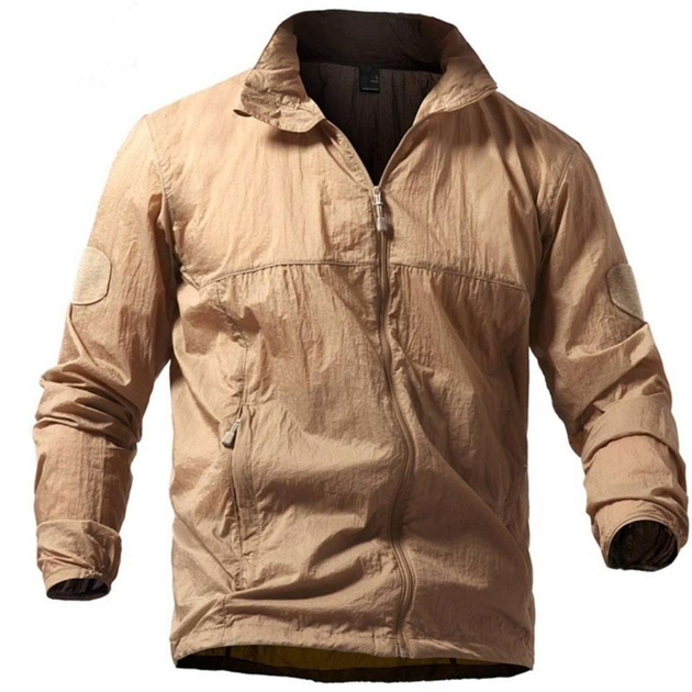 Летняя Мужская Куртка Pave Hawk с капюшоном / Легкая Ветровка койот размер 4XL - изображение 2